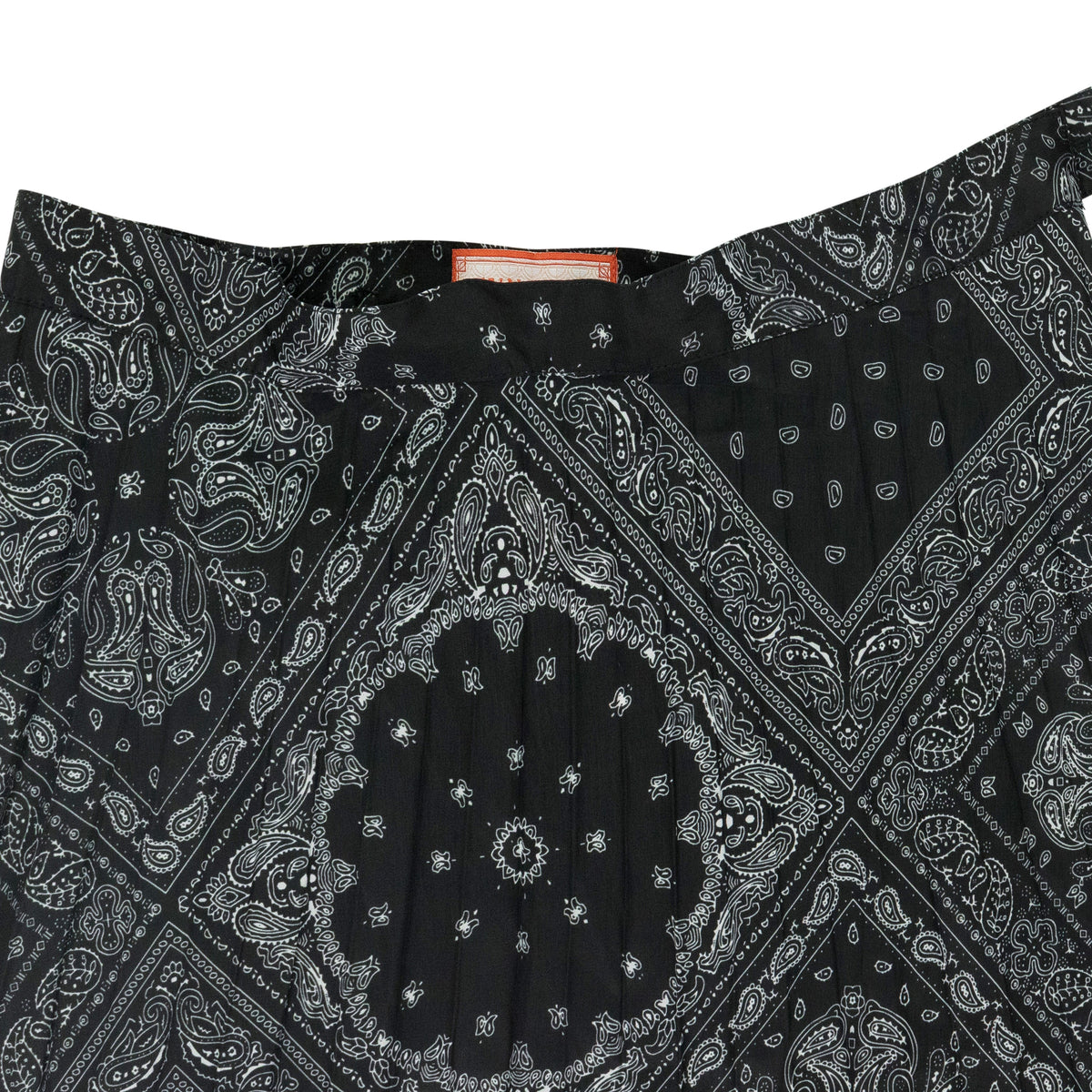 Black Bandana Pleated Skirt