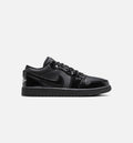 Air Jordan 1 Low Patent Elephant Women's Lifestyle Shoes - Black/Black/White/Metallic Silver