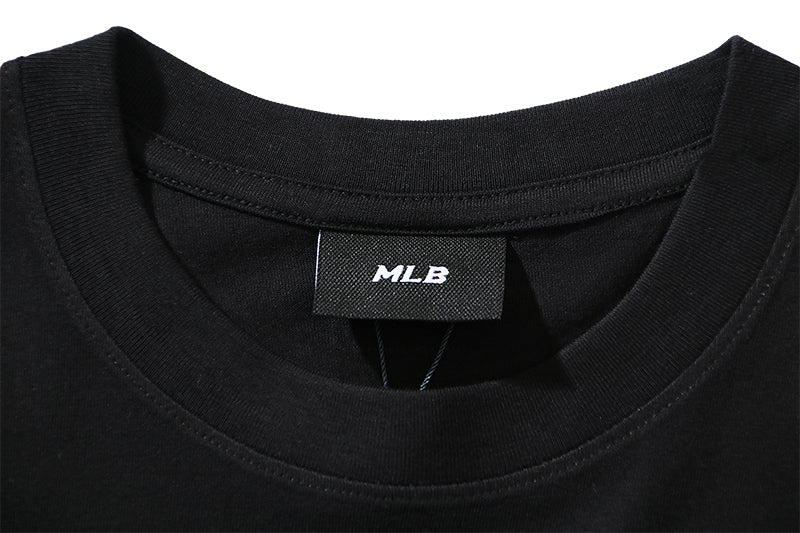 MLB Cartoon Bear Character Graphic Cotton Crew‑Neck Short‑Sleeve T‑Shirt
