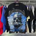 Godspeed T-shirts Skull Landscape Printing Cotton Casual Short Sleeves Men and Women