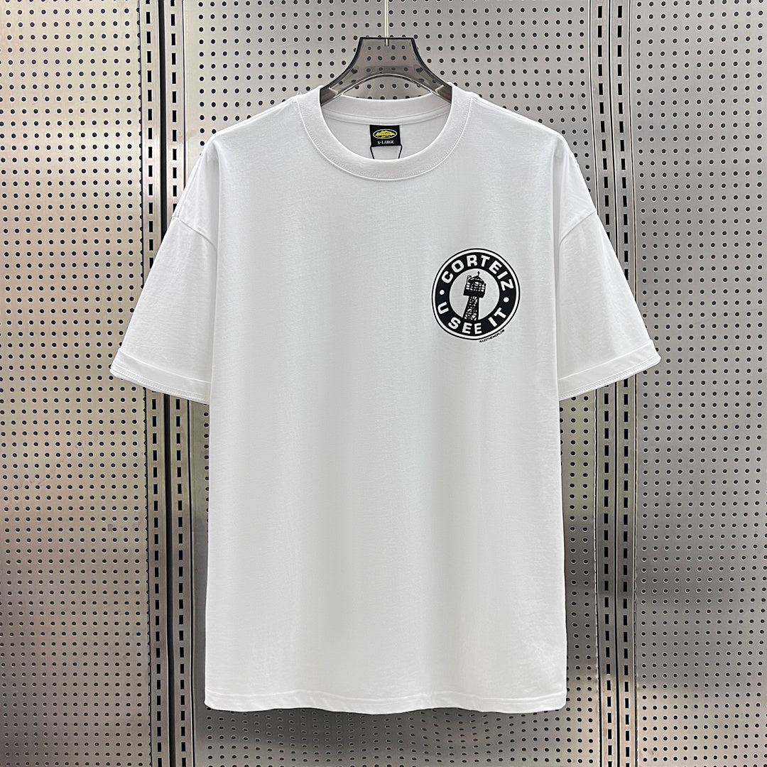 Corteiz U See It Tower Badge Oversized Tee – White