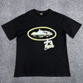 Corteiz Gold Chain & "23" Pendant Logo T-Shirt - Black Streetwear Tee