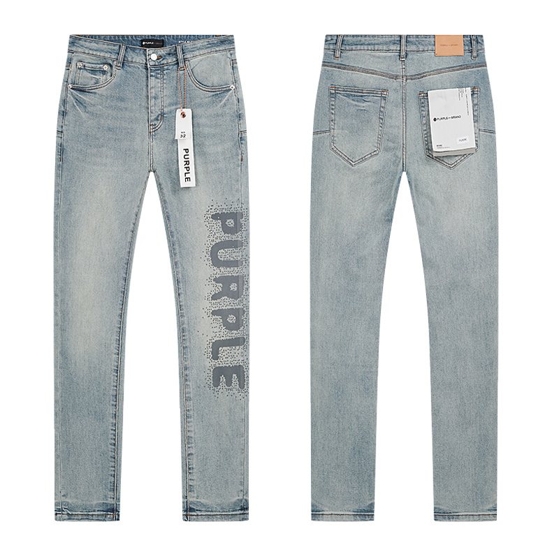 Purple Brand Light Blue Leg-Graphic Jeans