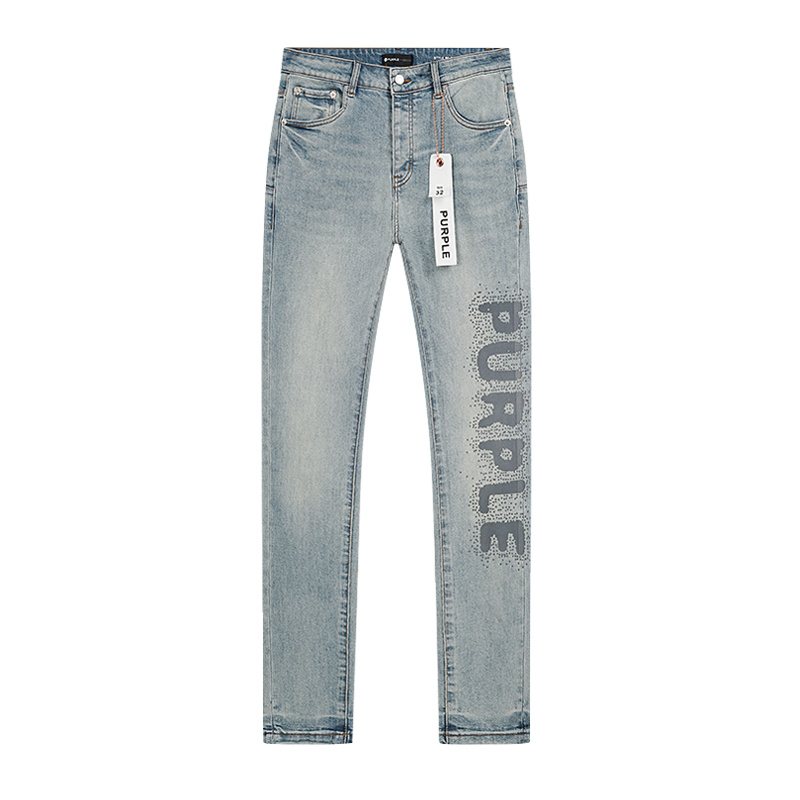 Purple Brand Light Blue Leg-Graphic Jeans