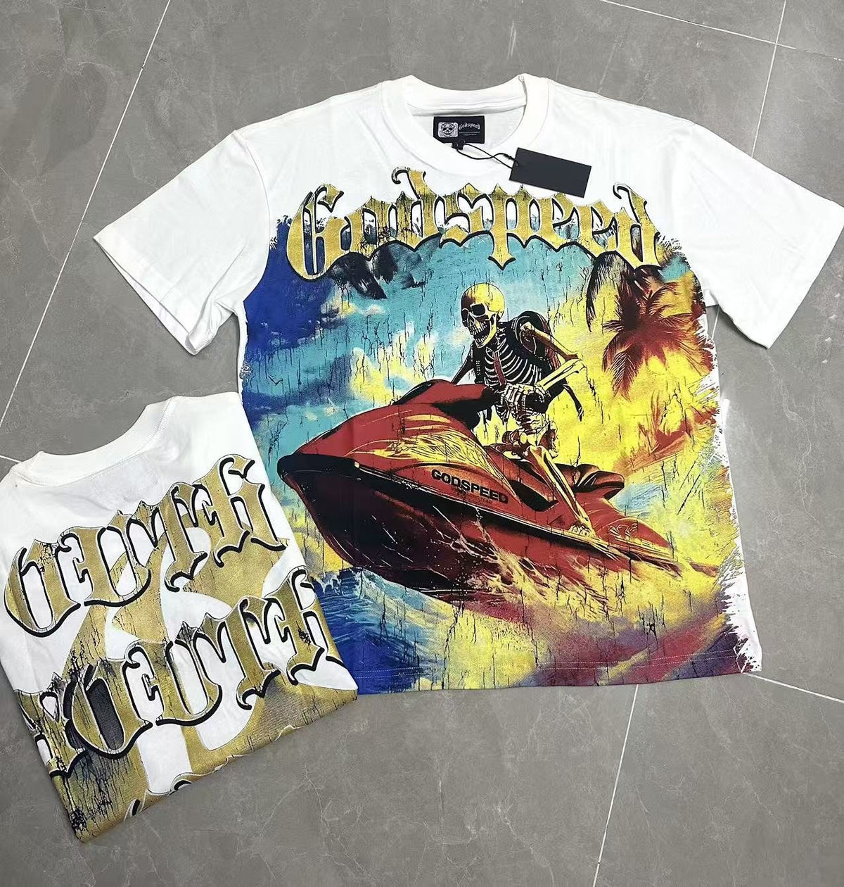 Godspeed Skeleton Jet-Ski Graphic T-Shirt
