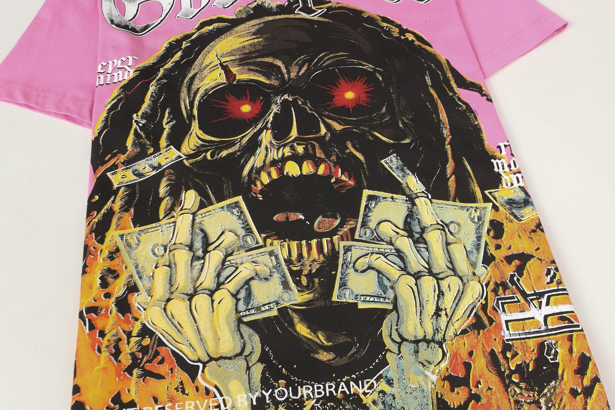 Godspeed Pink Skull Graphic T-Shirt