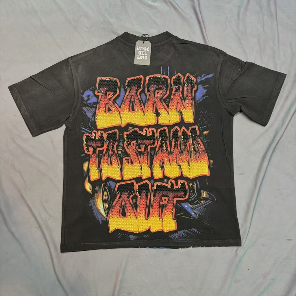 VARE ALL DAY Skeleton Racing Graphic T-Shirt