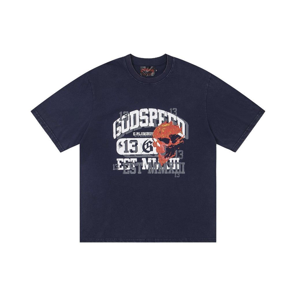 Godspeed Skull & 13 Graphic Short-Sleeve T-Shirt