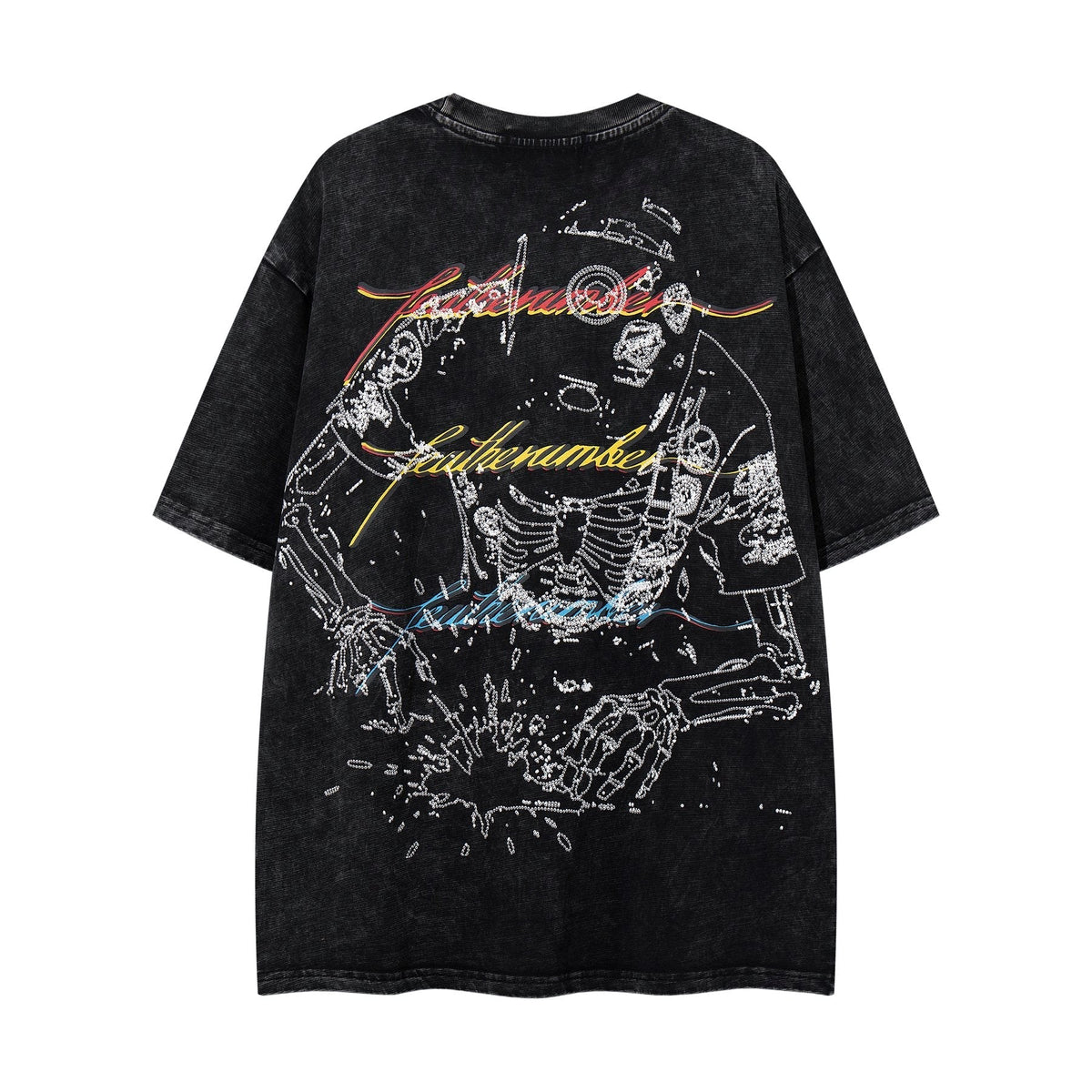 MAJESTIK Robot & Skeleton Graphic T-Shirt