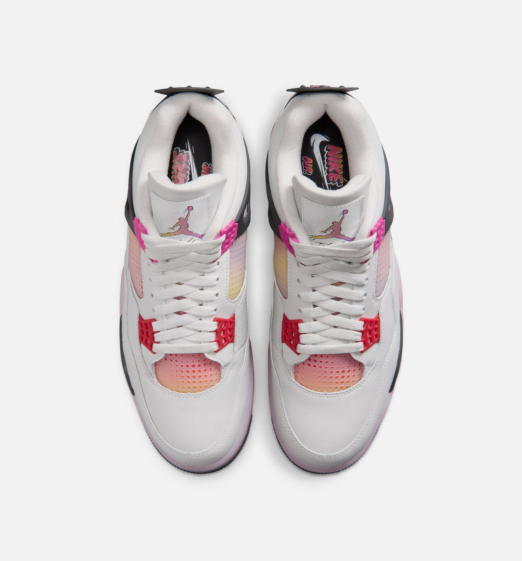 Air Jordan 4 Retro Comic Men's Lifestyle Shoe – Off White/Fire Pink/Anthracite