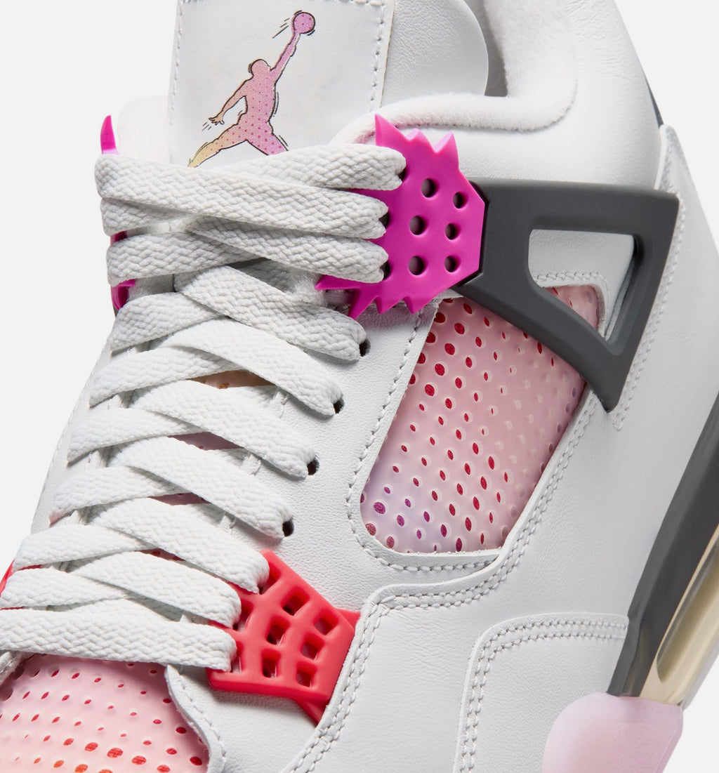Air Jordan 4 Retro Comic Men's Lifestyle Shoe - Off White/Fire Pink/Anthracite