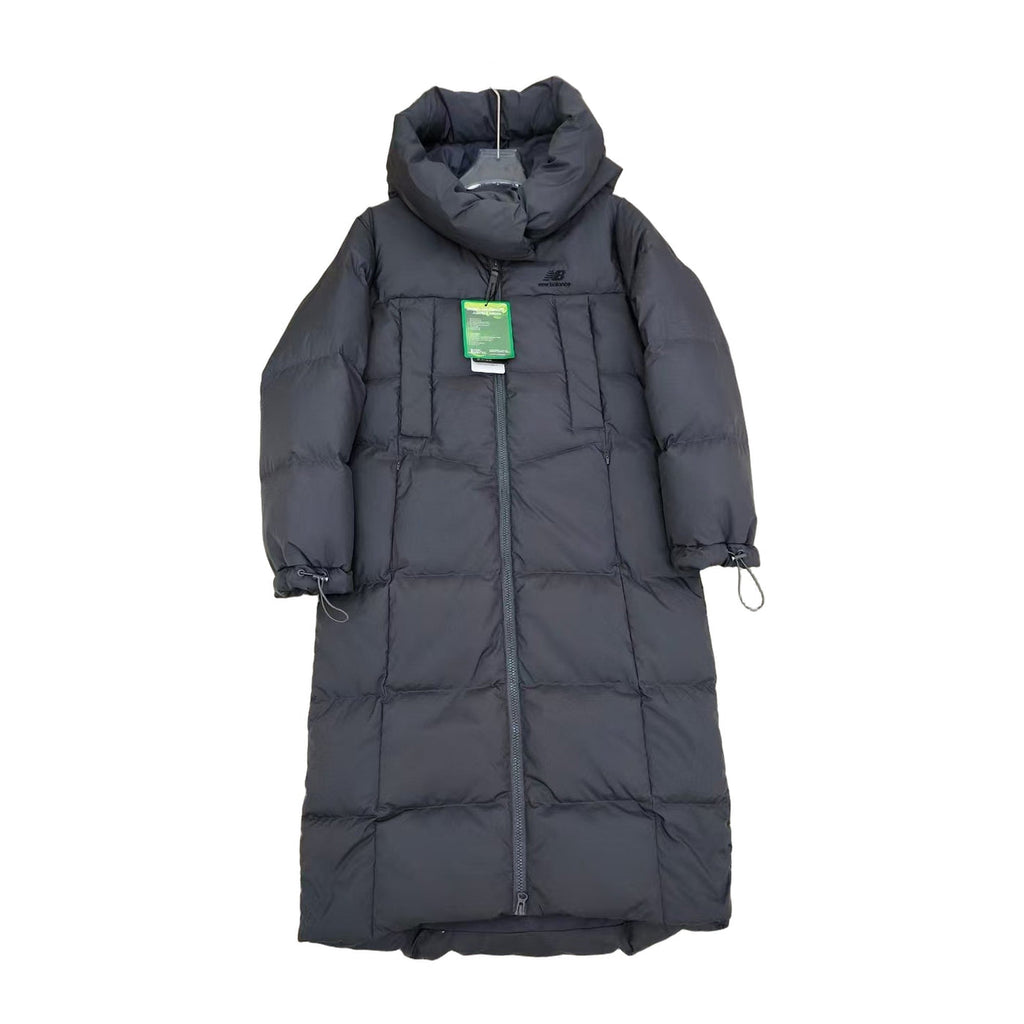 New Balance Hooded Long Puffer Coat | Black | Women's Winter Coat