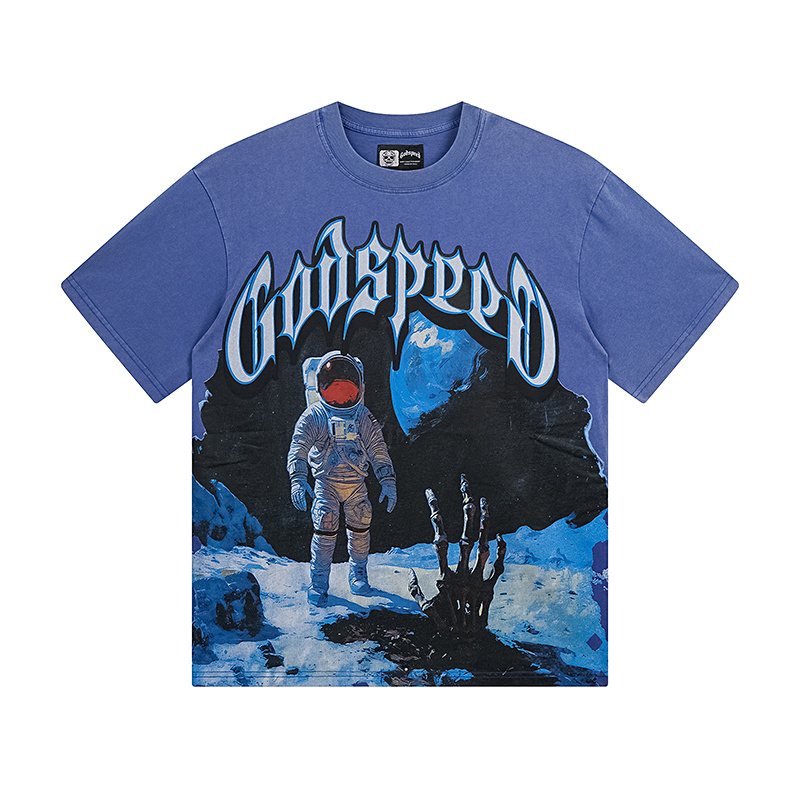 Godspeed Astronaut Moon Graphic T-Shirt