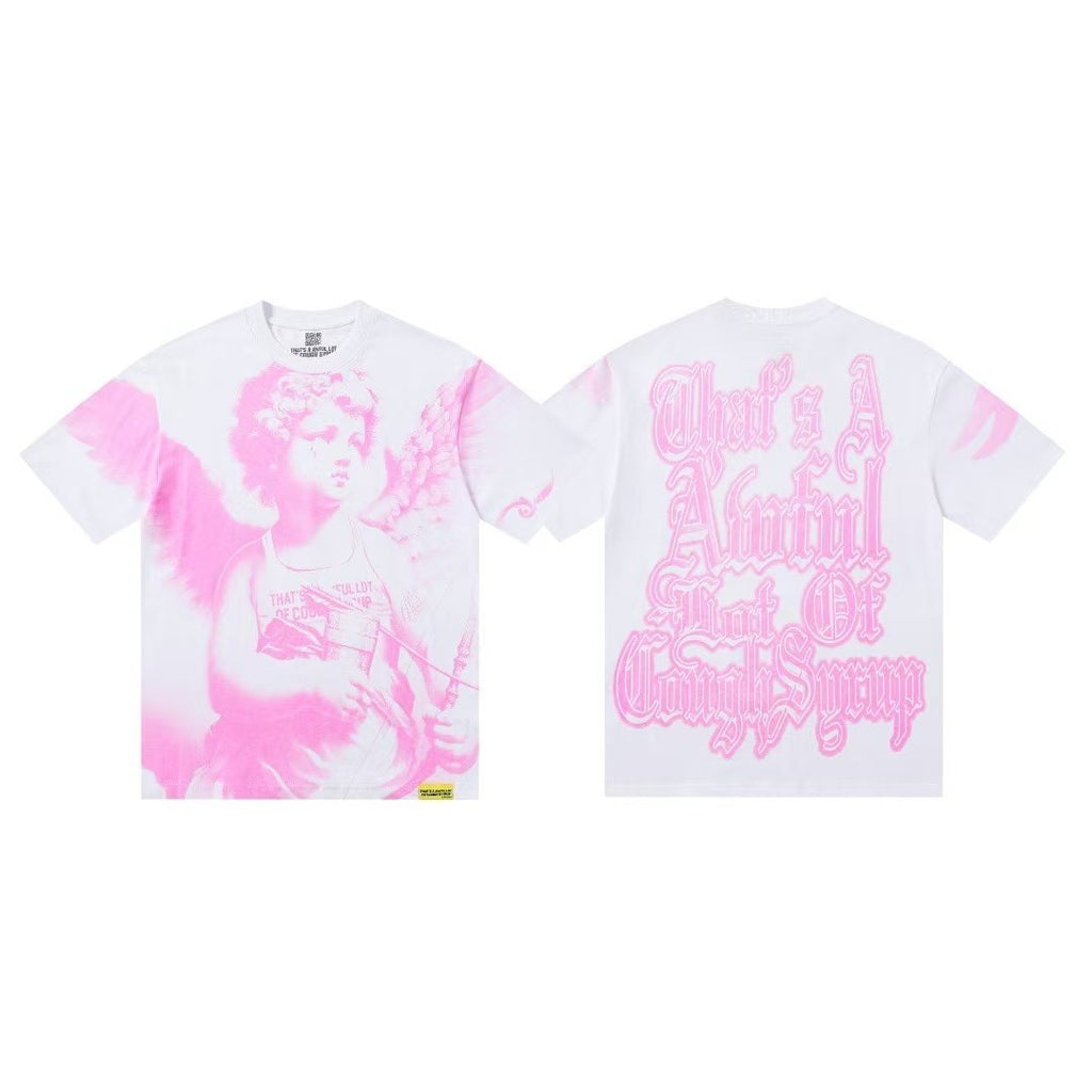 THAT'S A AWFUL LOT OF COUGH SYRUP Angel Gothic Text Graphic T-Shirt