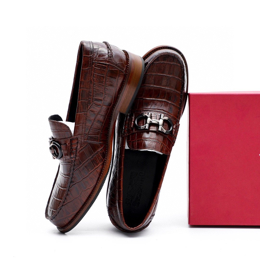 Salvatore Ferragamo Men's Dark Brown Bit Loafers