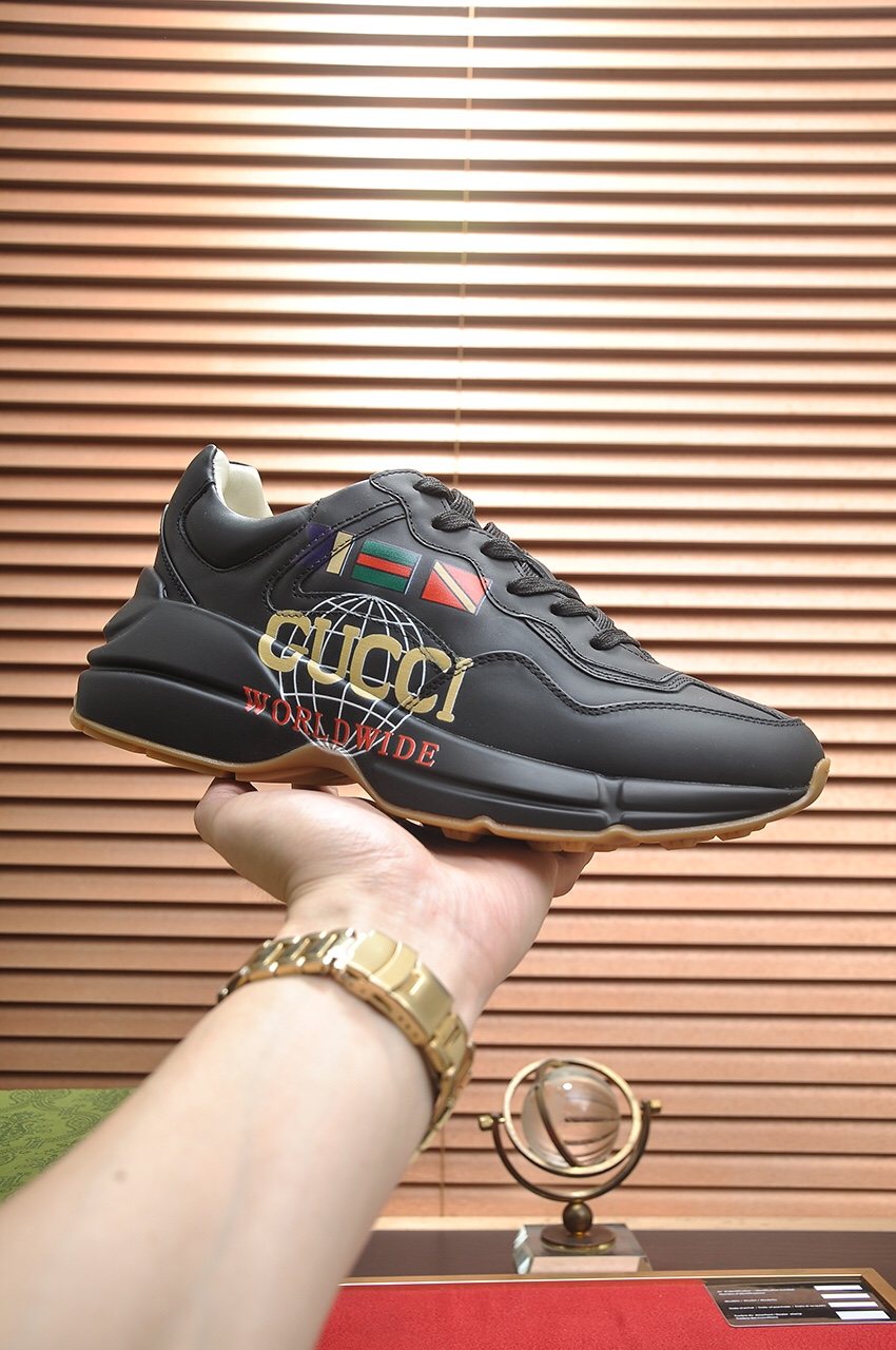 Gucci Black Multicolor Low-Top Sneakers