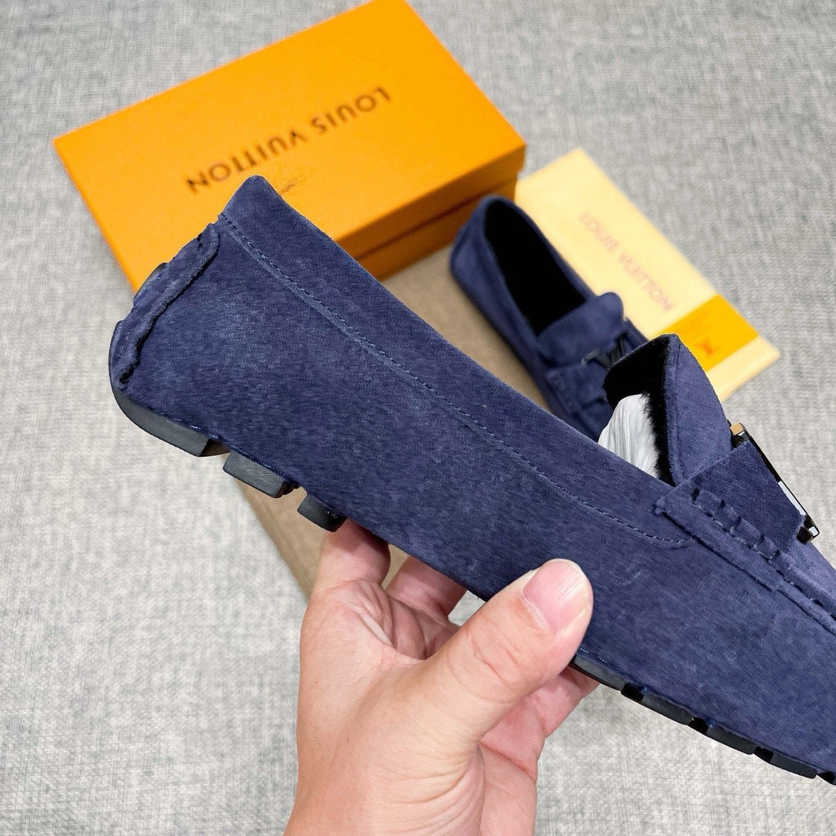 Louis Vuitton Men's Navy Blue Hardware Loafers