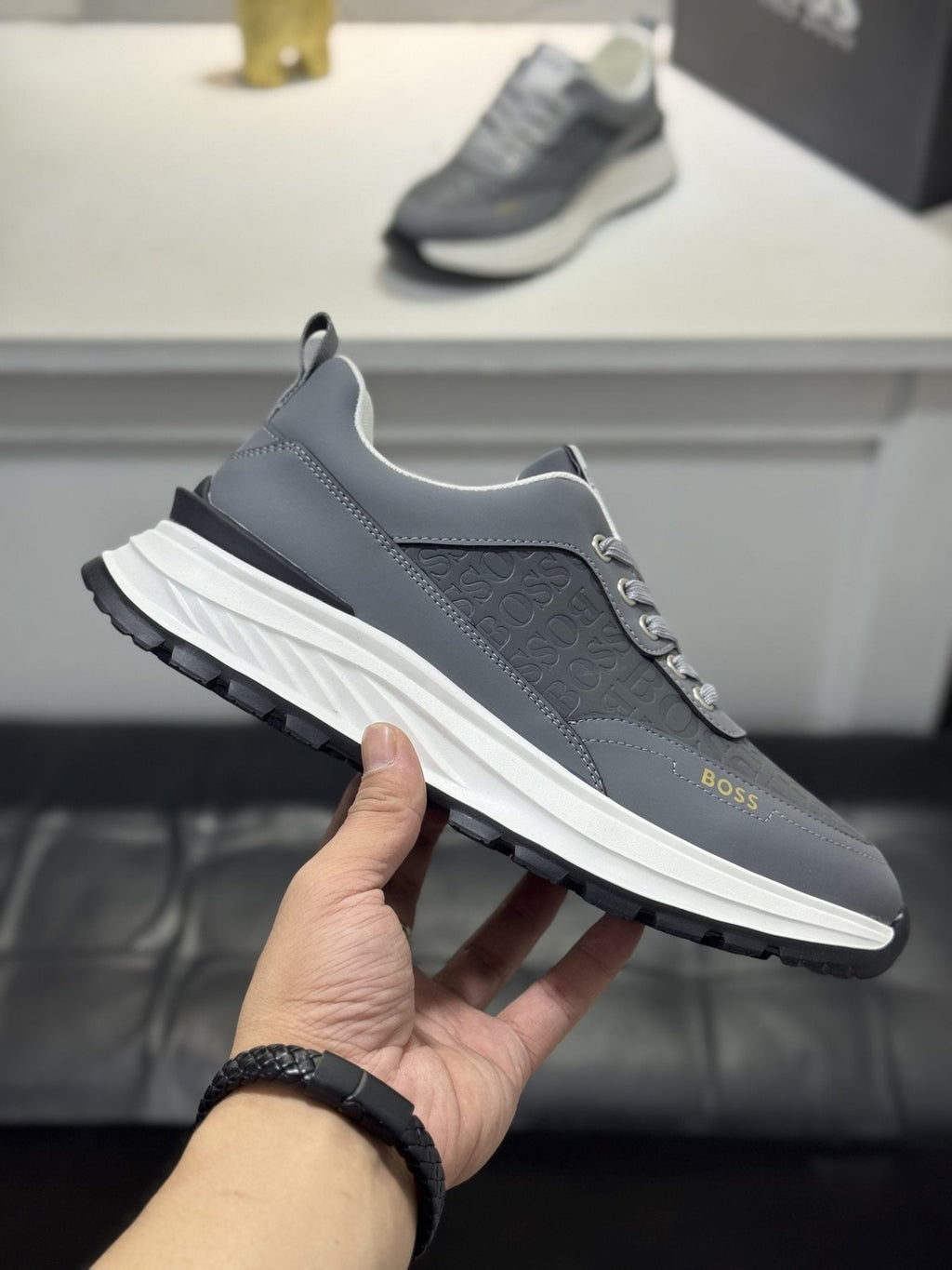 BOSS Men's Low-Top Lace-Up Sneakers