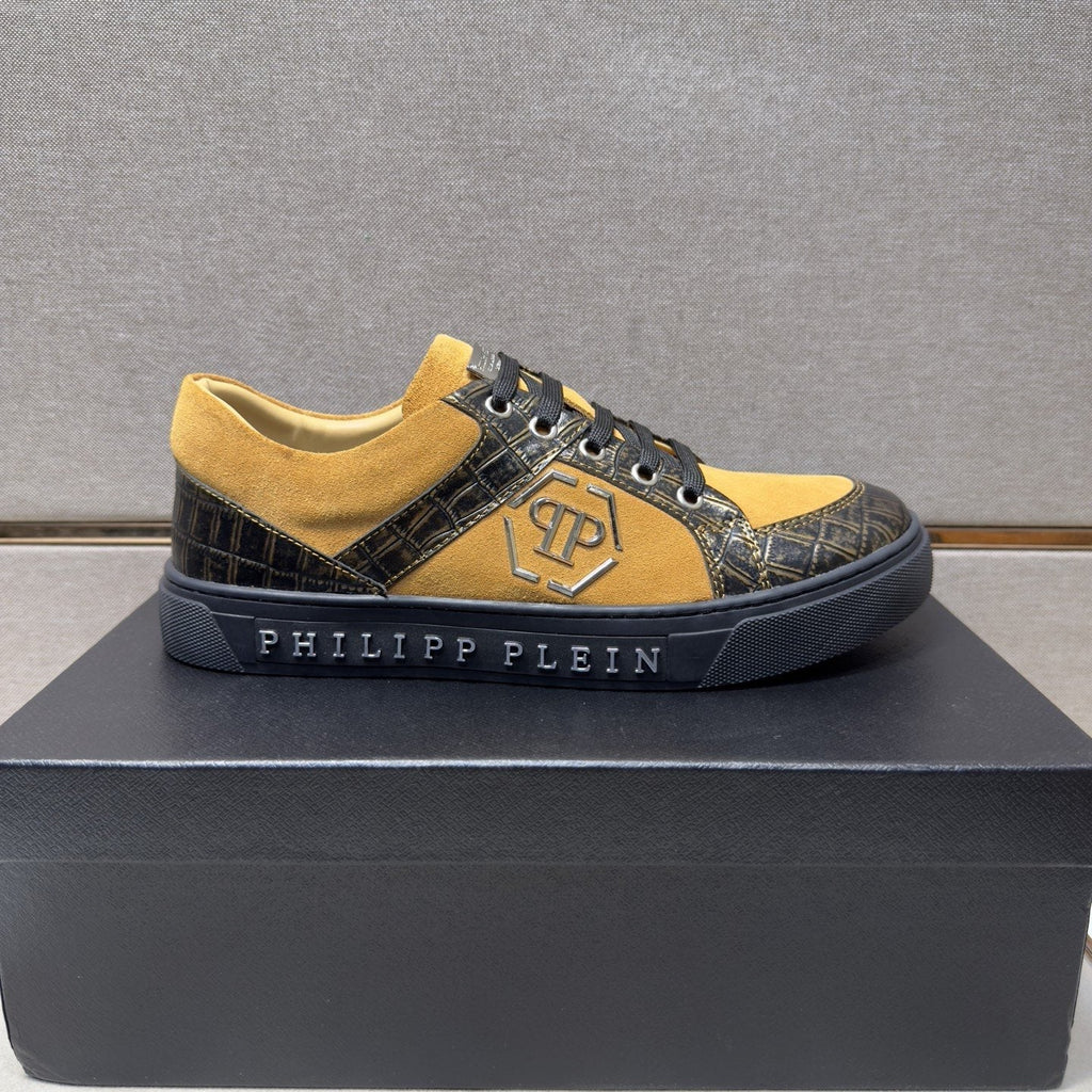 Philipp Plein Men's Monogram Panel Low-Top Sneakers