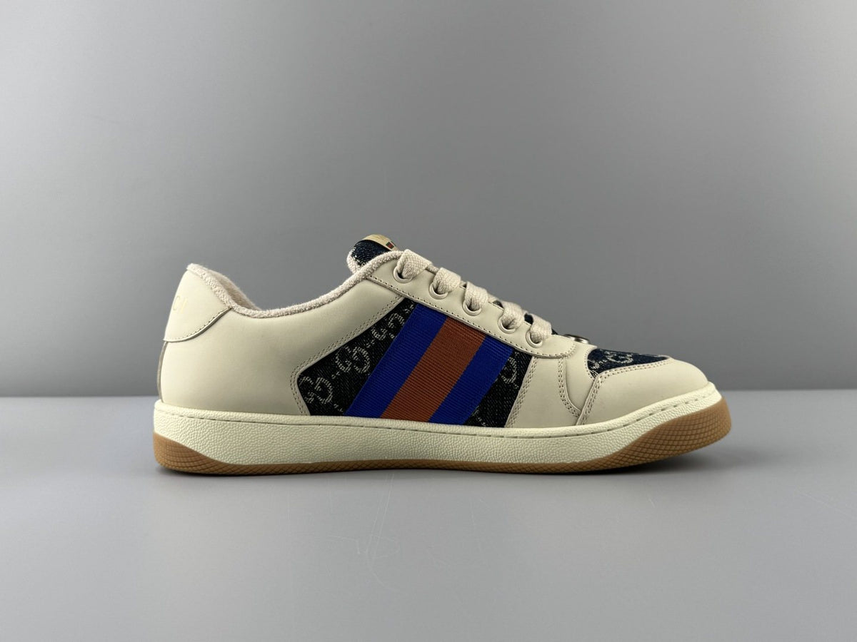 Gucci Cream Stripe Low-Top Sneakers