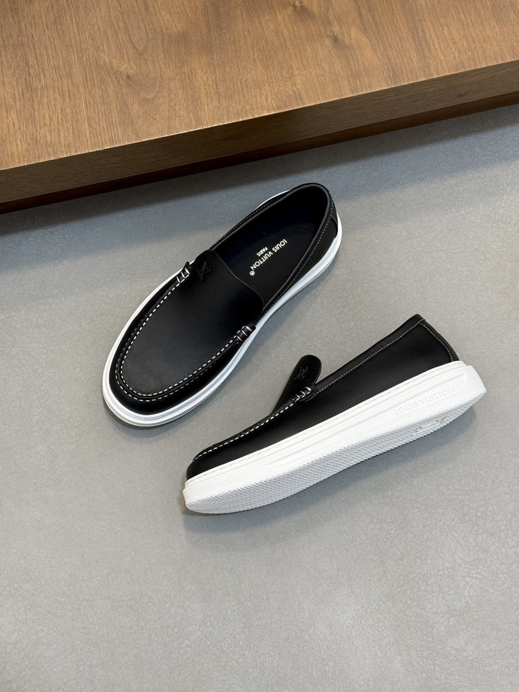 Louis Vuitton Men's Contrast-Stitched Slip-On Sneakers