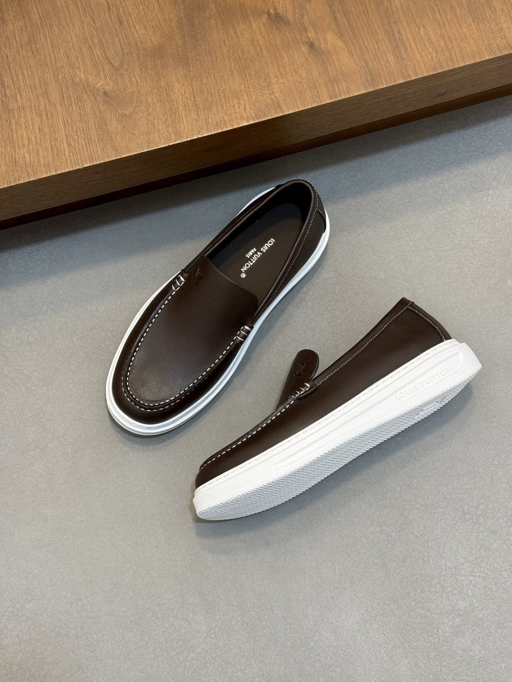 Louis Vuitton Men's Contrast-Stitched Slip-On Sneakers