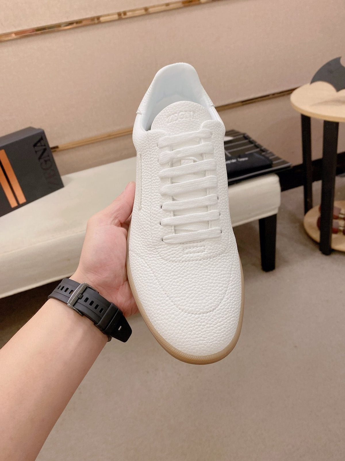 Zegna Men's Suede-Look Low-Top Sneakers