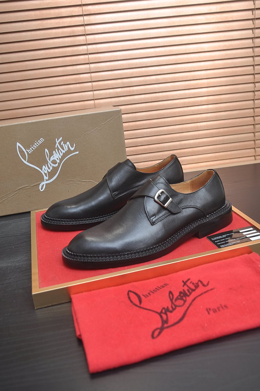 Christian Louboutin Black Monk Strap Dress Shoes