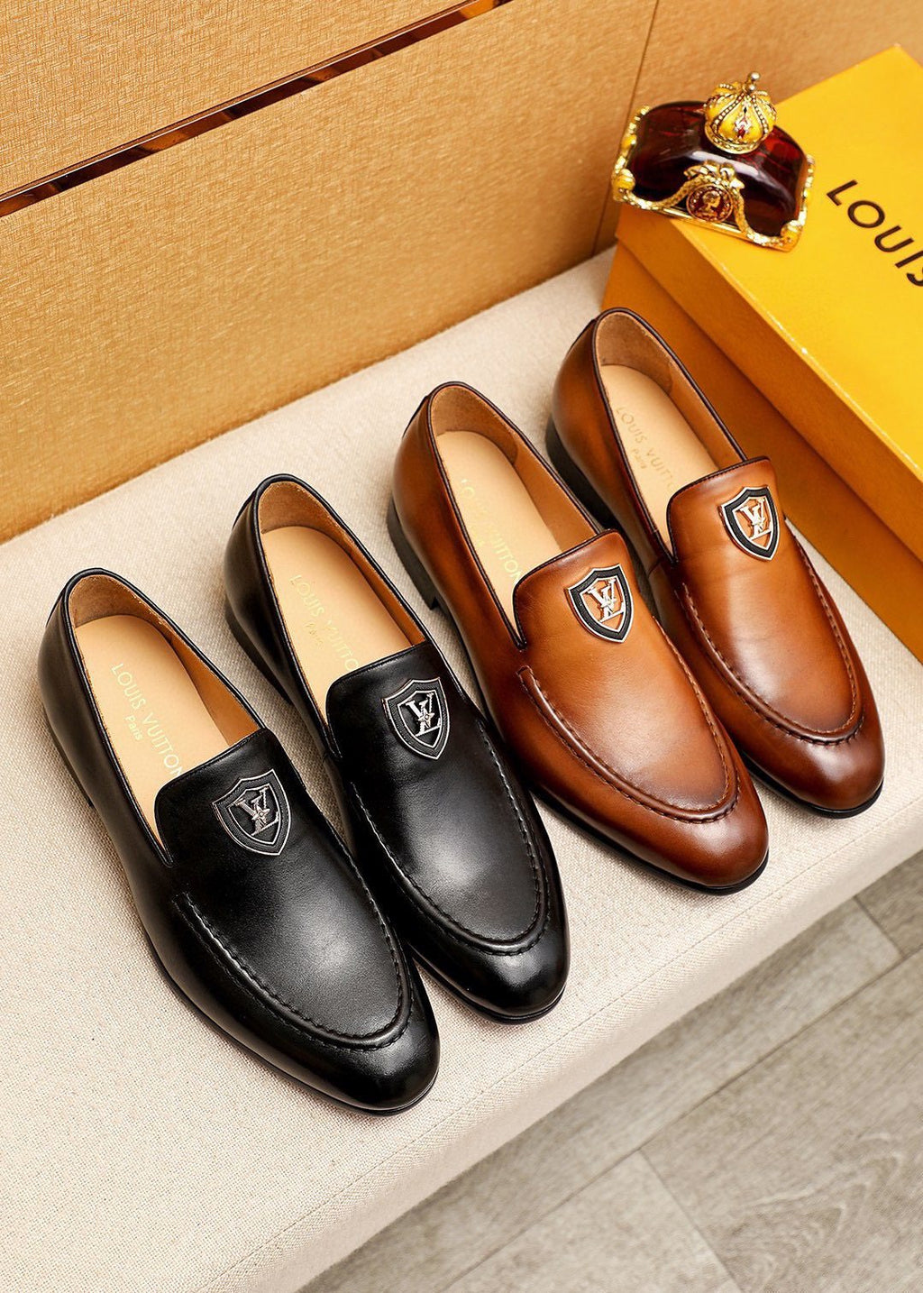 Louis Vuitton Shield-Detail Slip-On Shoes