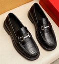 Salvatore Ferragamo Black Bit Loafers - Embossed Texture