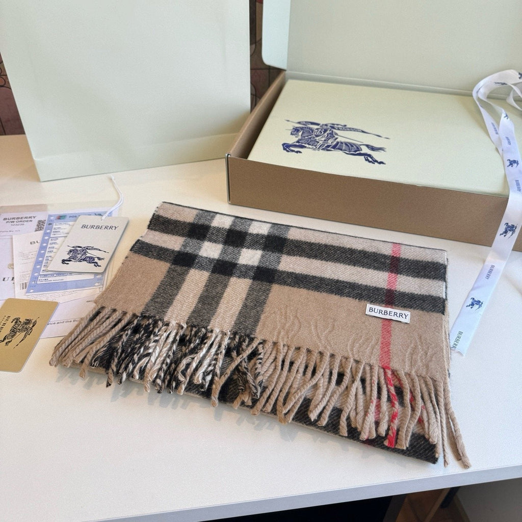 Burberry Reversible Check Fringe Scarf