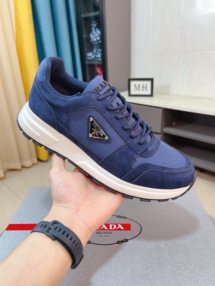 Prada Men's Paneled Low-Top Sneakers