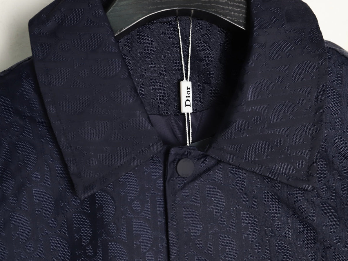 Dior 25SS Navy Allover Jacquard Collared Jacket