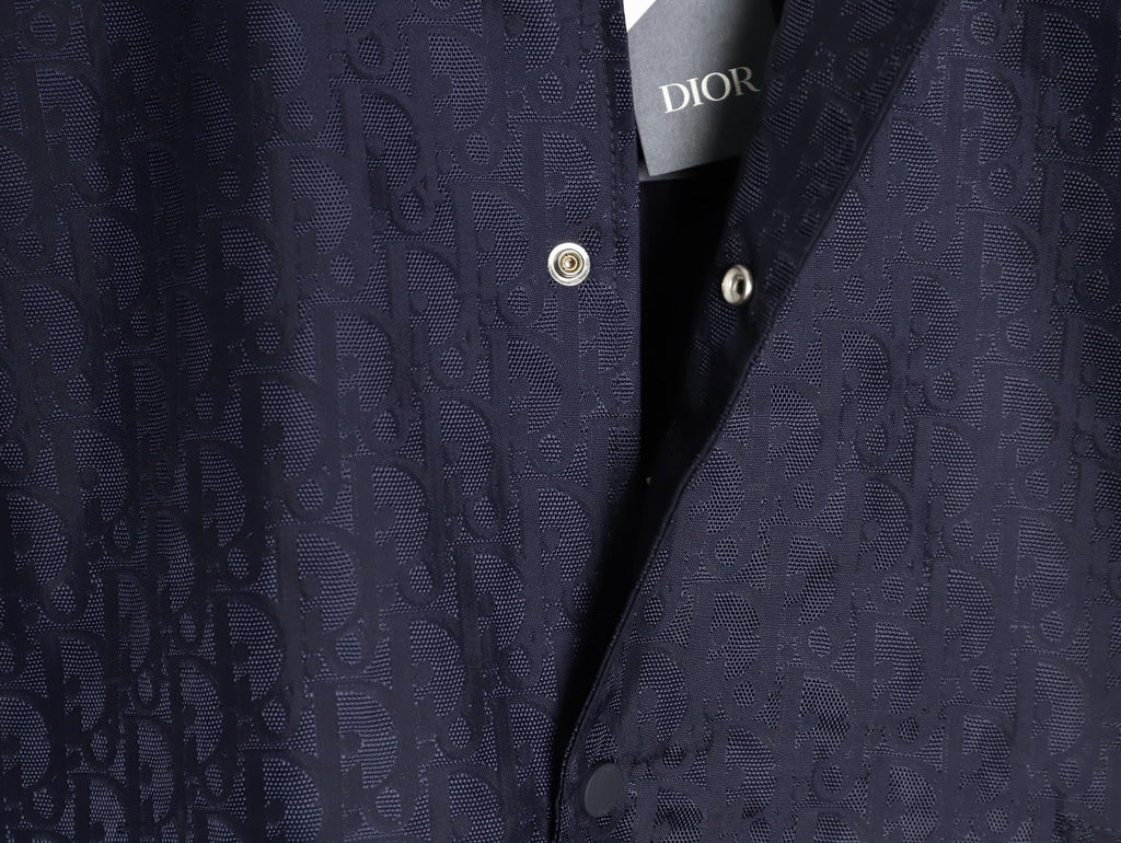 Dior 25SS Navy Allover Jacquard Collared Jacket