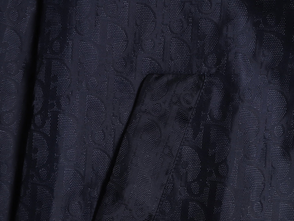 Dior 25SS Navy Allover Jacquard Collared Jacket