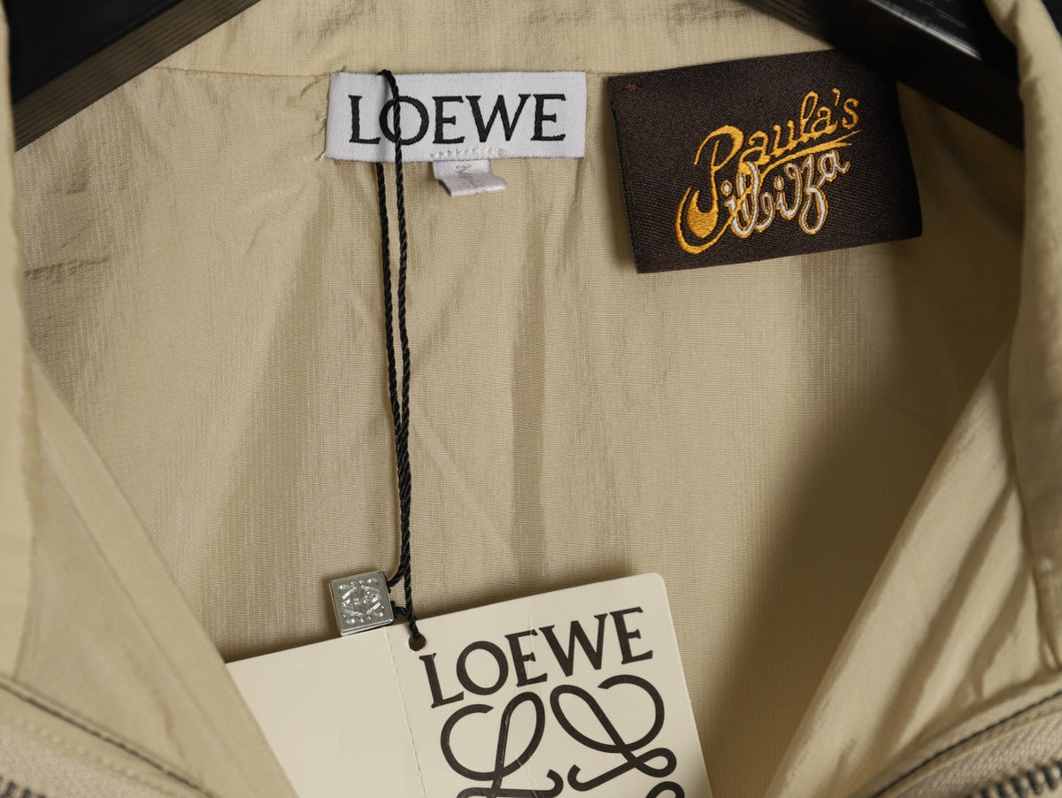 Loewe Contrast-Pocket Hooded Zip Jacket - Beige